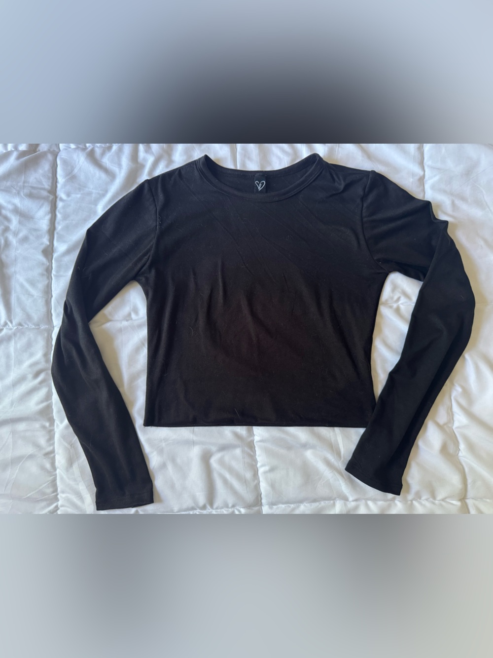 Windsor Black Long-Sleeve Crewneck Top